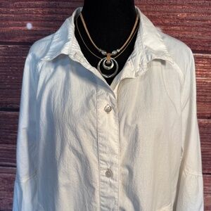 Free People Hannah Cotton Poplin Mini Shirtdress. Size Large. White.